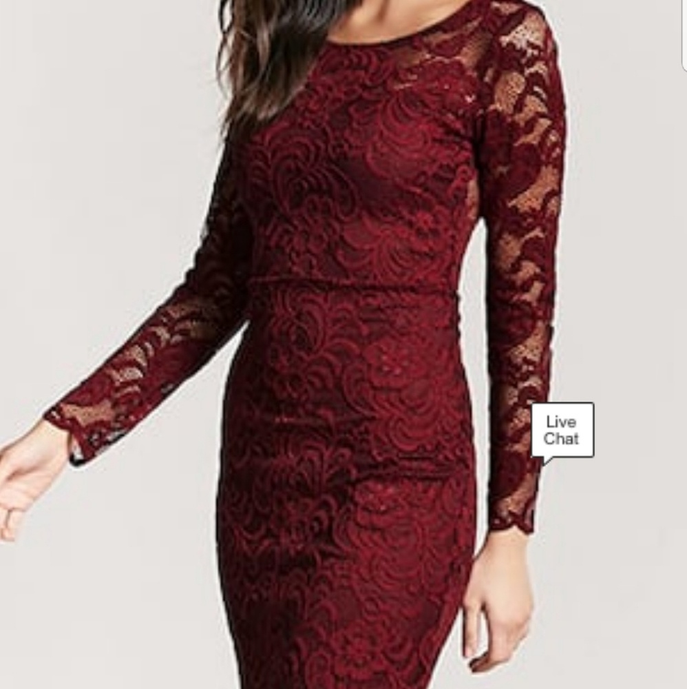 Burgundy lace dress- SOLD**